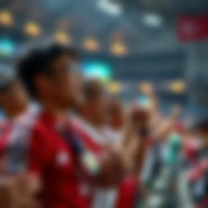 Fans cheering during the Asian Cup