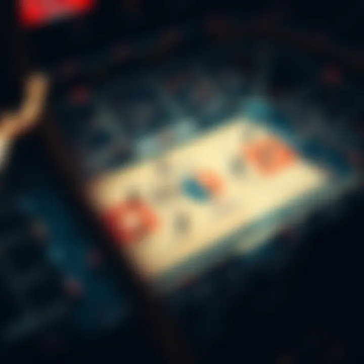 An aerial view of a basketball court during an exciting game