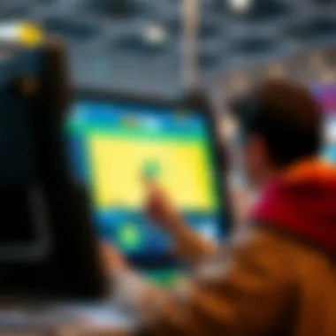 Illustration of a user engaging with the Bet Center Toto interface