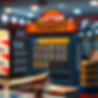 Visual representation of lottery ticket options and selection process