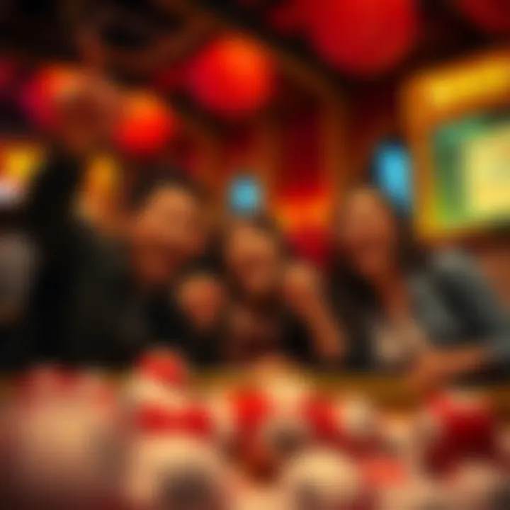 Cheerful players celebrating a Bingo win with friends