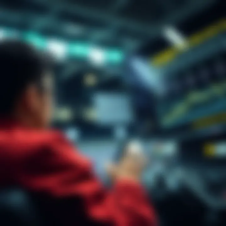 User engaging with statistics