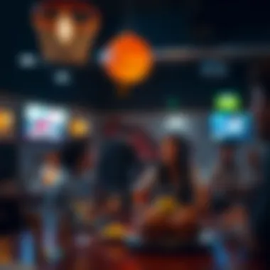 A cozy sports bar setting for watching basketball with friends