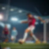 Dramatic moment during a football match