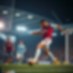 Dramatic moment during a football match