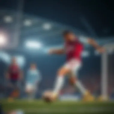 Dramatic moment during a football match