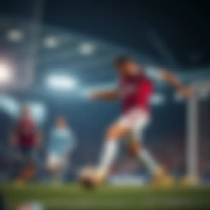 Dramatic moment during a football match