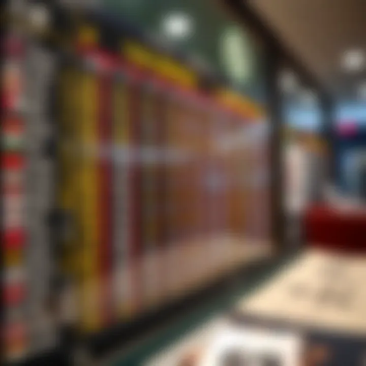 Chart displaying past lottery draw results