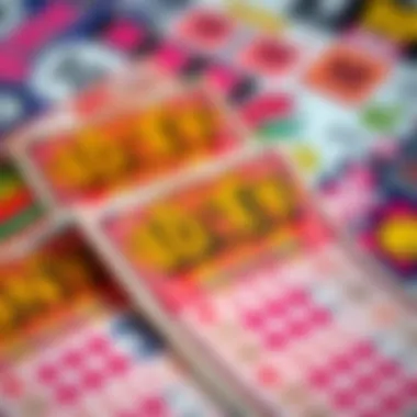 Vibrant Lottery Ticket Designs Intricate design of lottery tickets with vibrant colors