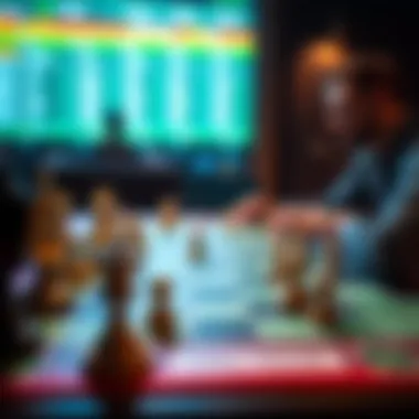 Strategic Betting Board Game A strategic board game setup representing betting strategies