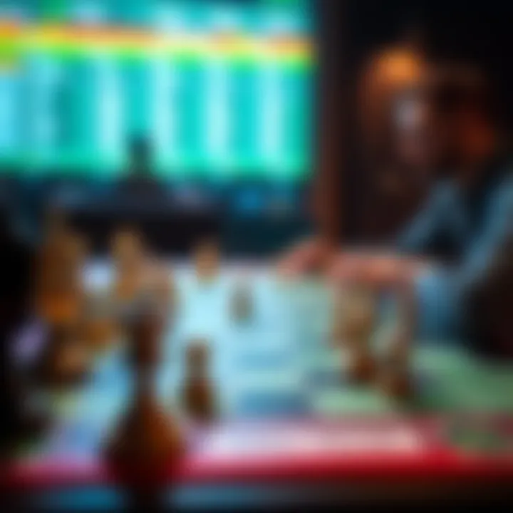 Strategic Betting Board Game A strategic board game setup representing betting strategies