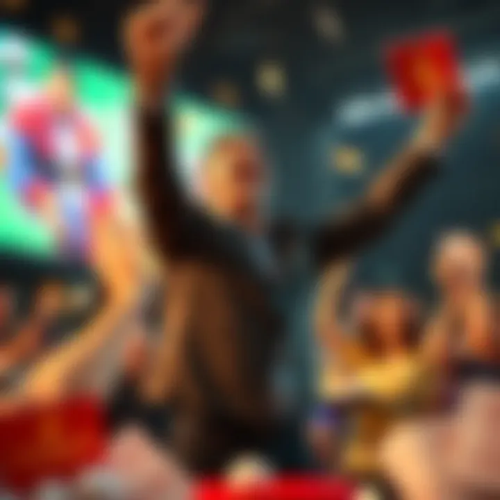 Celebrating Lottery Wins Visual representation of successful lottery winning moments