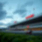A panoramic view of a vibrant local horse racing stadium in Japan
