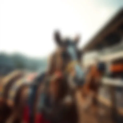 A historic racehorse at a traditional Korean racetrack