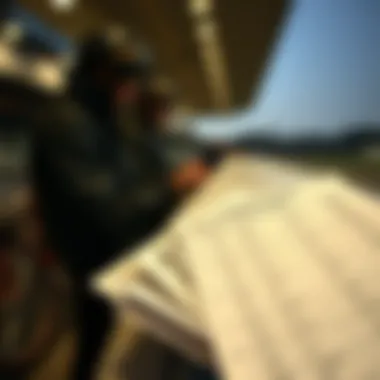 Close-up of betting slips at a racetrack