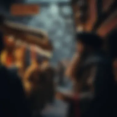 A historical depiction of lottery ticket sales in an ancient marketplace