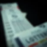 Visual representation of lottery tickets and sports betting slips