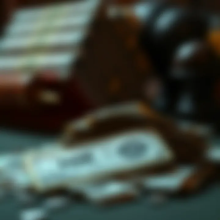 Symbol of Fortune A lottery ticket and a pile of cash symbolizing luck