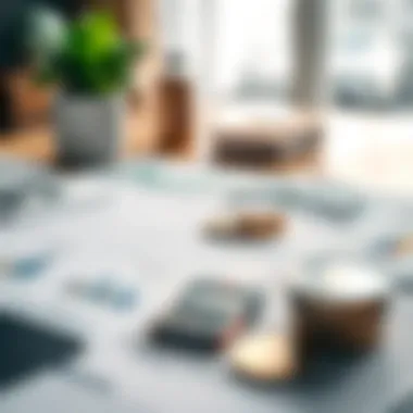 Financial planning materials laid out strategically