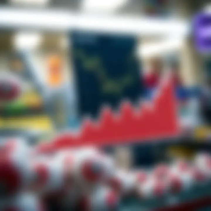 Graph illustrating the trends of lottery sales