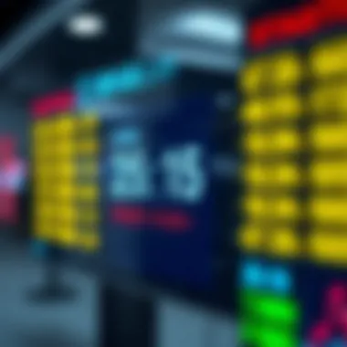 Recent statistics displayed on a digital screen