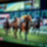A detailed view of a digital horse racing platform showcasing betting options.