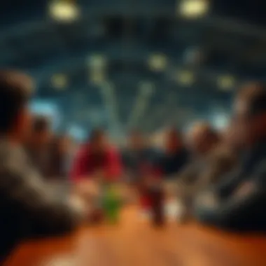 Community Exchange of Strategies A community gathering discussing betting success stories