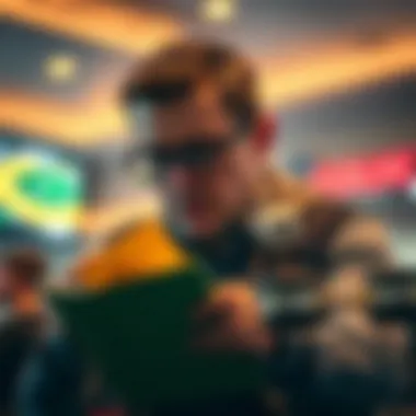 A confident gambler analyzing odds and making informed choices