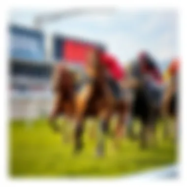 Dynamic view of a horse racing track in Seoul