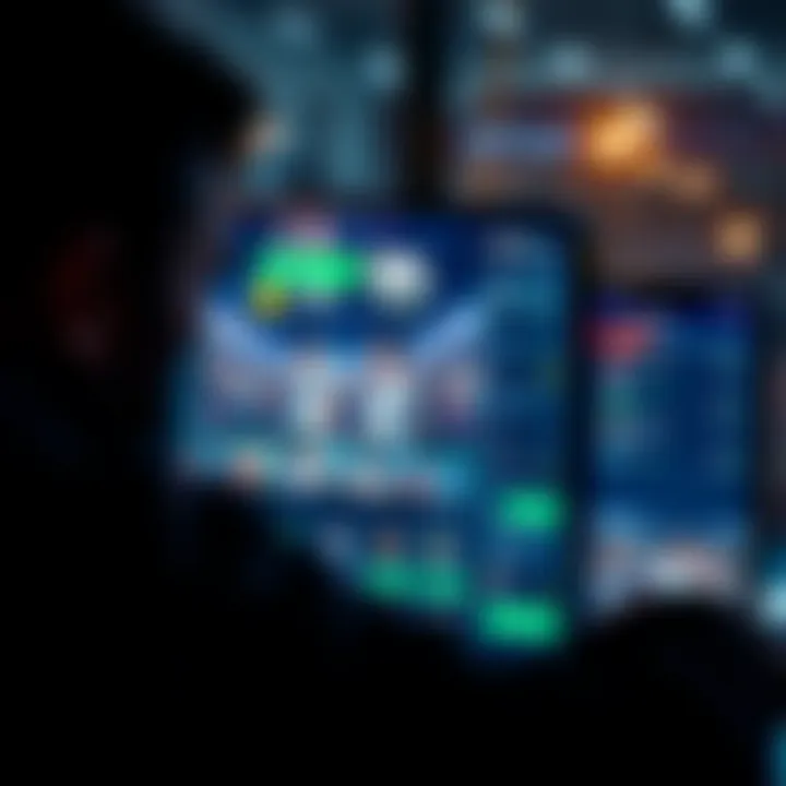 User interface of a betting site