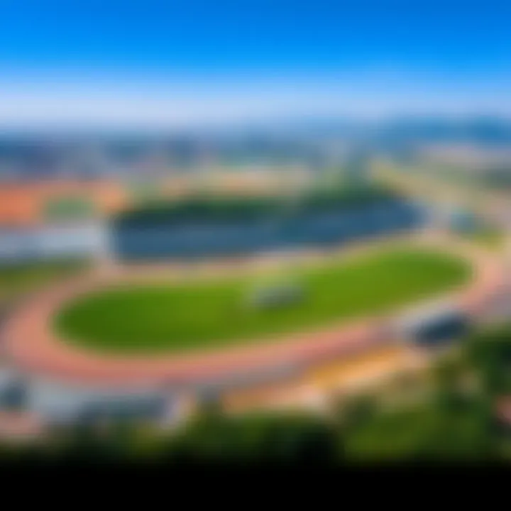 Expansive Layout of Yeongcheon Racecourse Aerial view of Yeongcheon Racecourse showcasing its expansive layout
